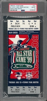 1999 MLB All-Star Game Full Ticket at Fenway Park (PSA GEM MT 10)